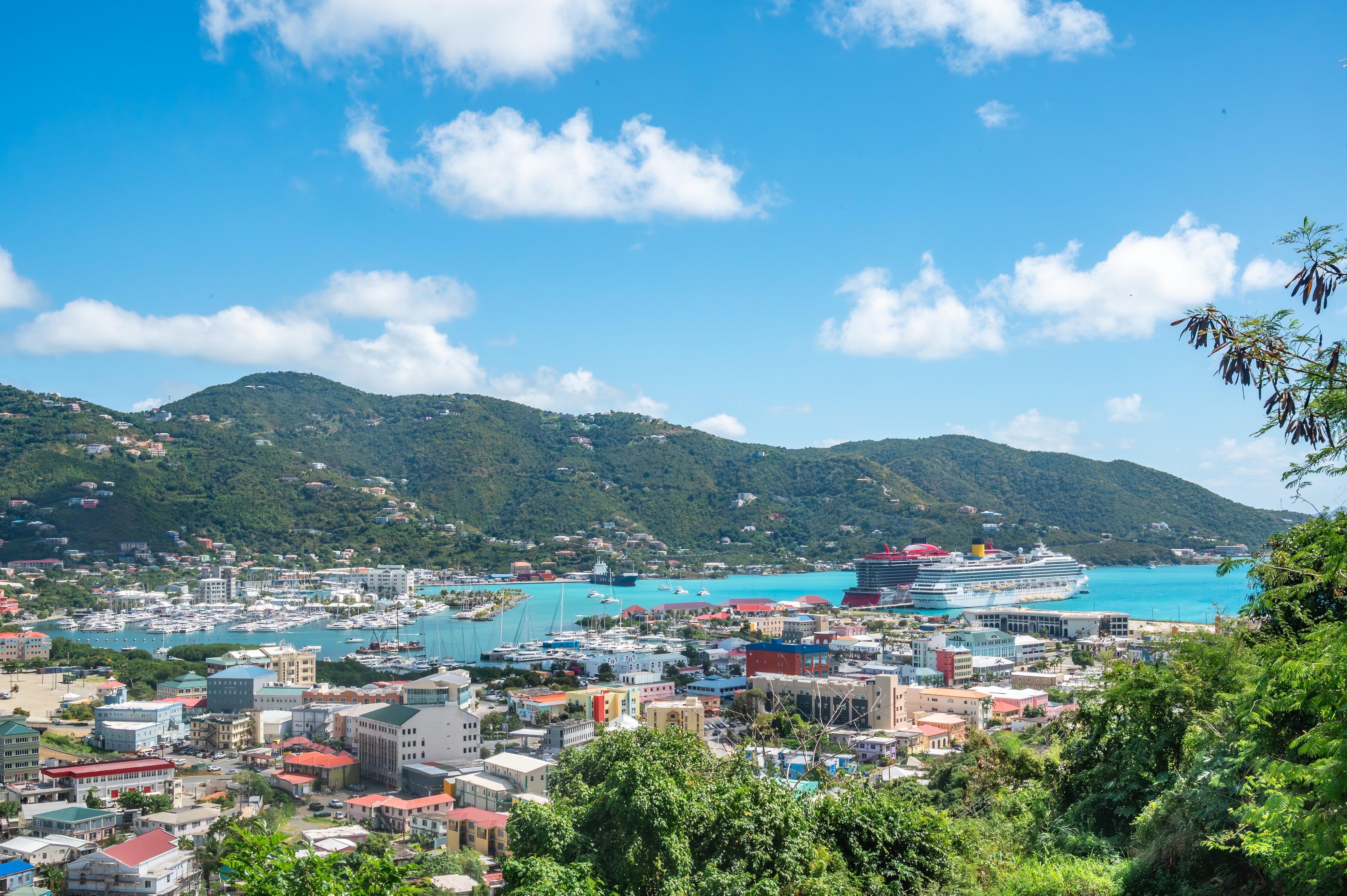 Shot of Road Town, Tortola in the British Virgin Islands (BVI) a popular offshore legal jurisdiction