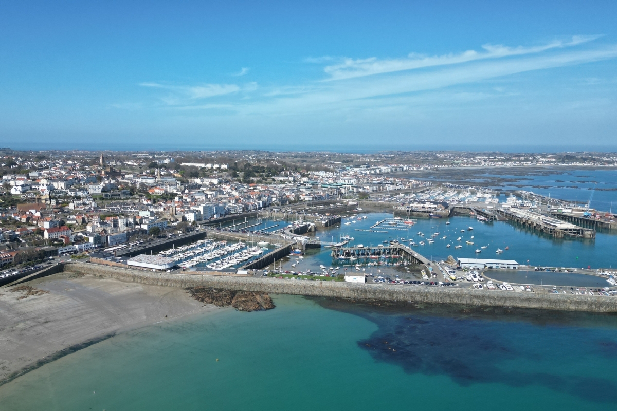 St. Peter Port Harbour, Guernsey, take by local photographer. This photo shows a popular place where offshore lawyers relocate to for their legal careers.