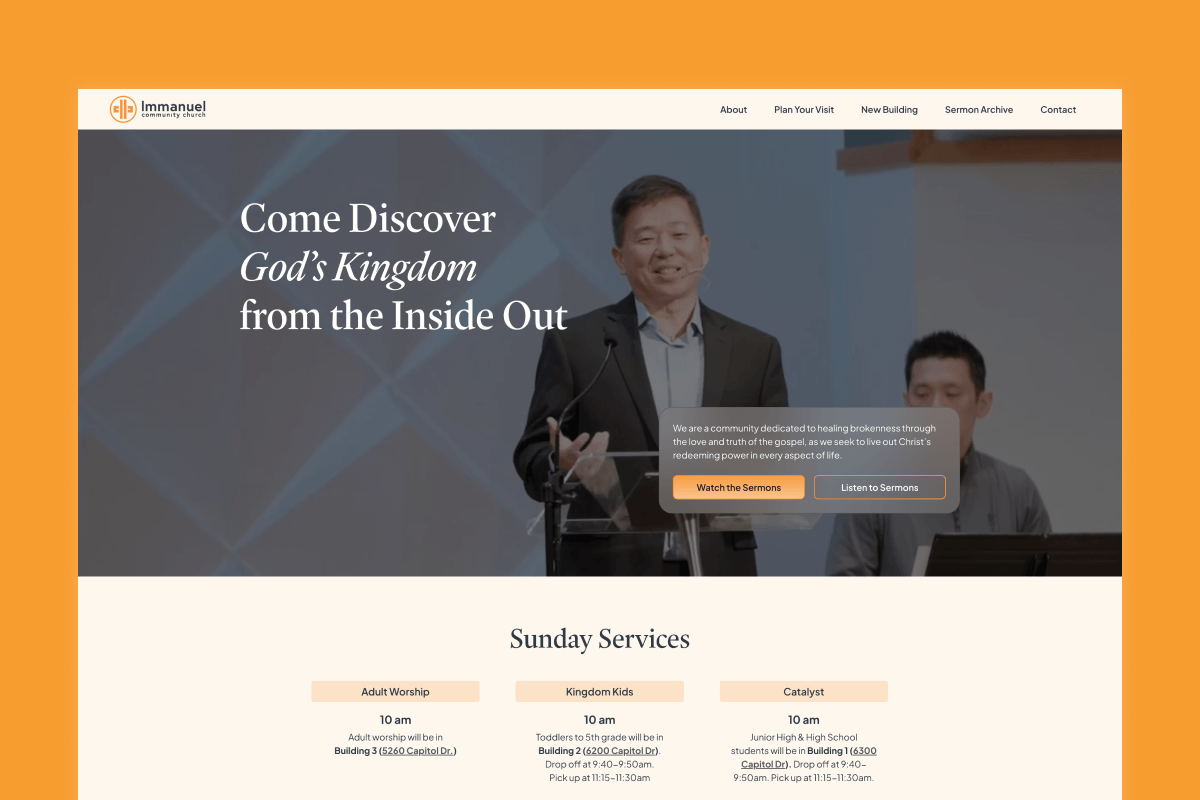 Screenshot of the ICC website homepage