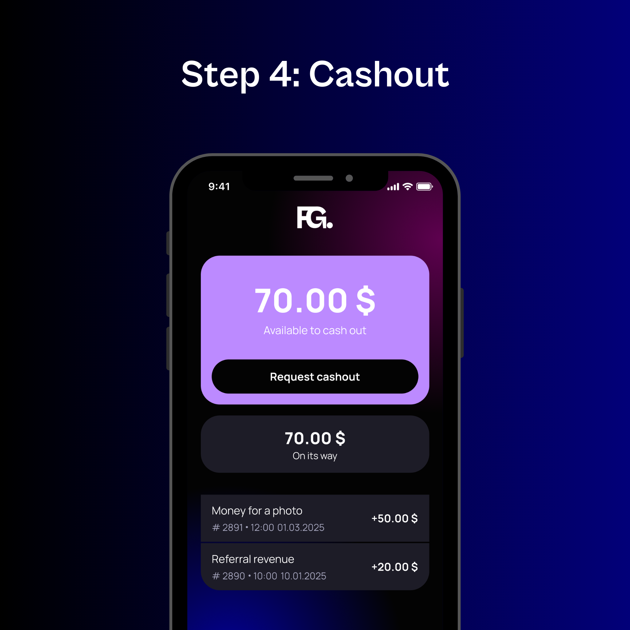 Get startet - share your sale link! Step 4: Create your shareable sale link and start earning