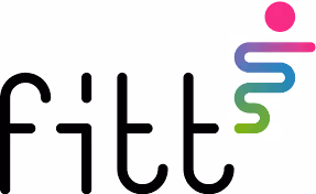 Logo FITT con lettere nere stilizzate e un elemento grafico colorato in alto a destra con sfumature da rosa a blu e verde.