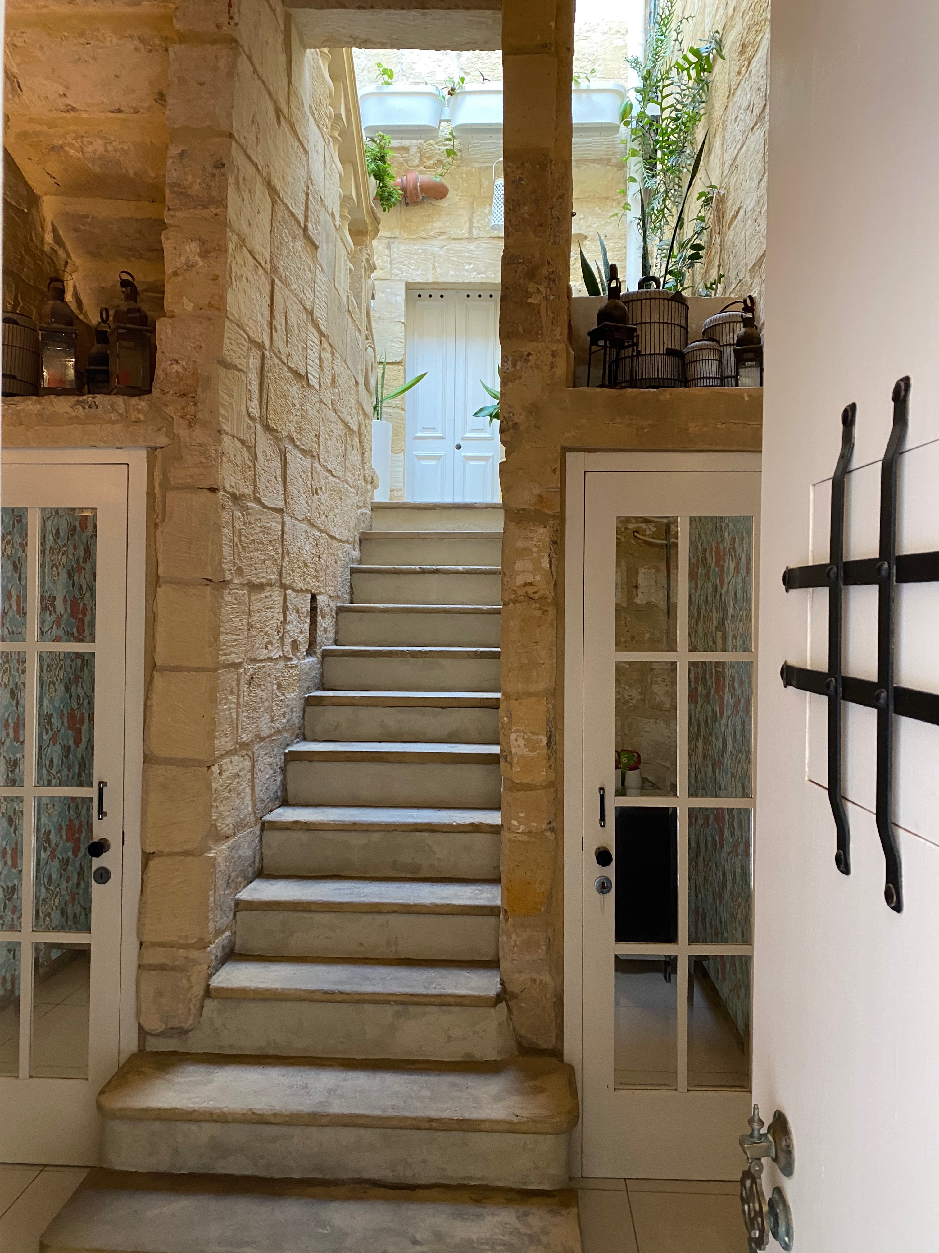 Entrance door through open front door. Malta property for sale.
