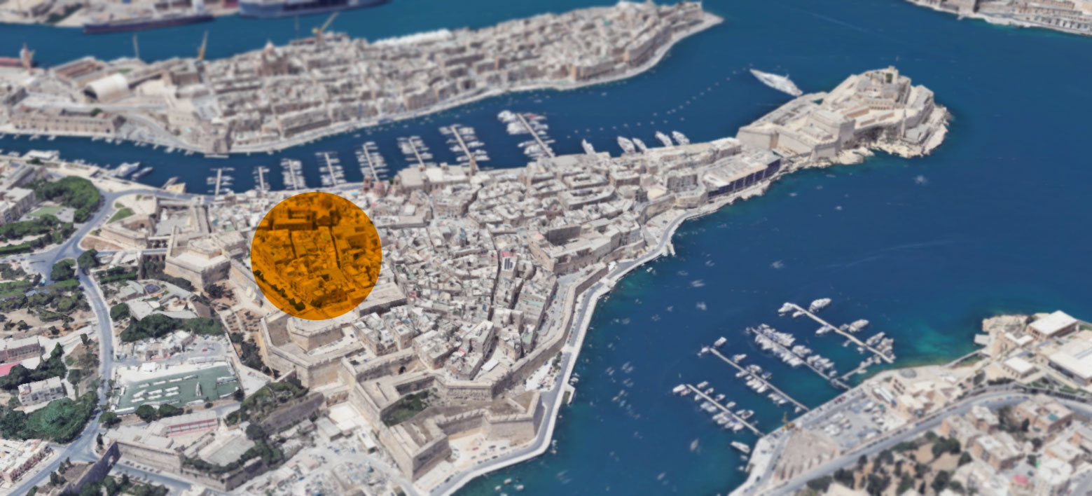 View of the three cities from above. Malta