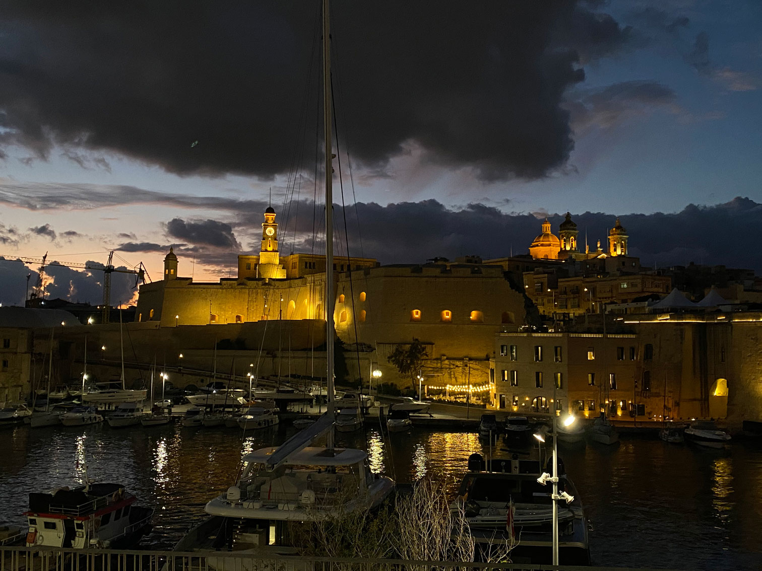 The view across the harbour from Vittoriosa. Malta historic house for sale.