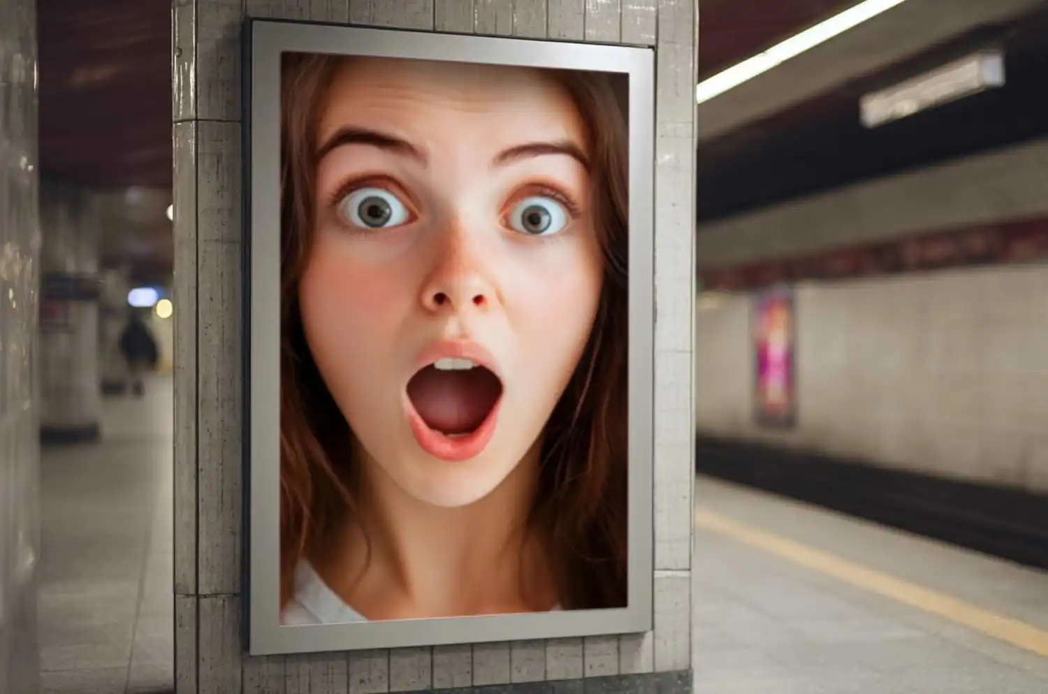 jeune fille avec une expression stupéfaite de son visage