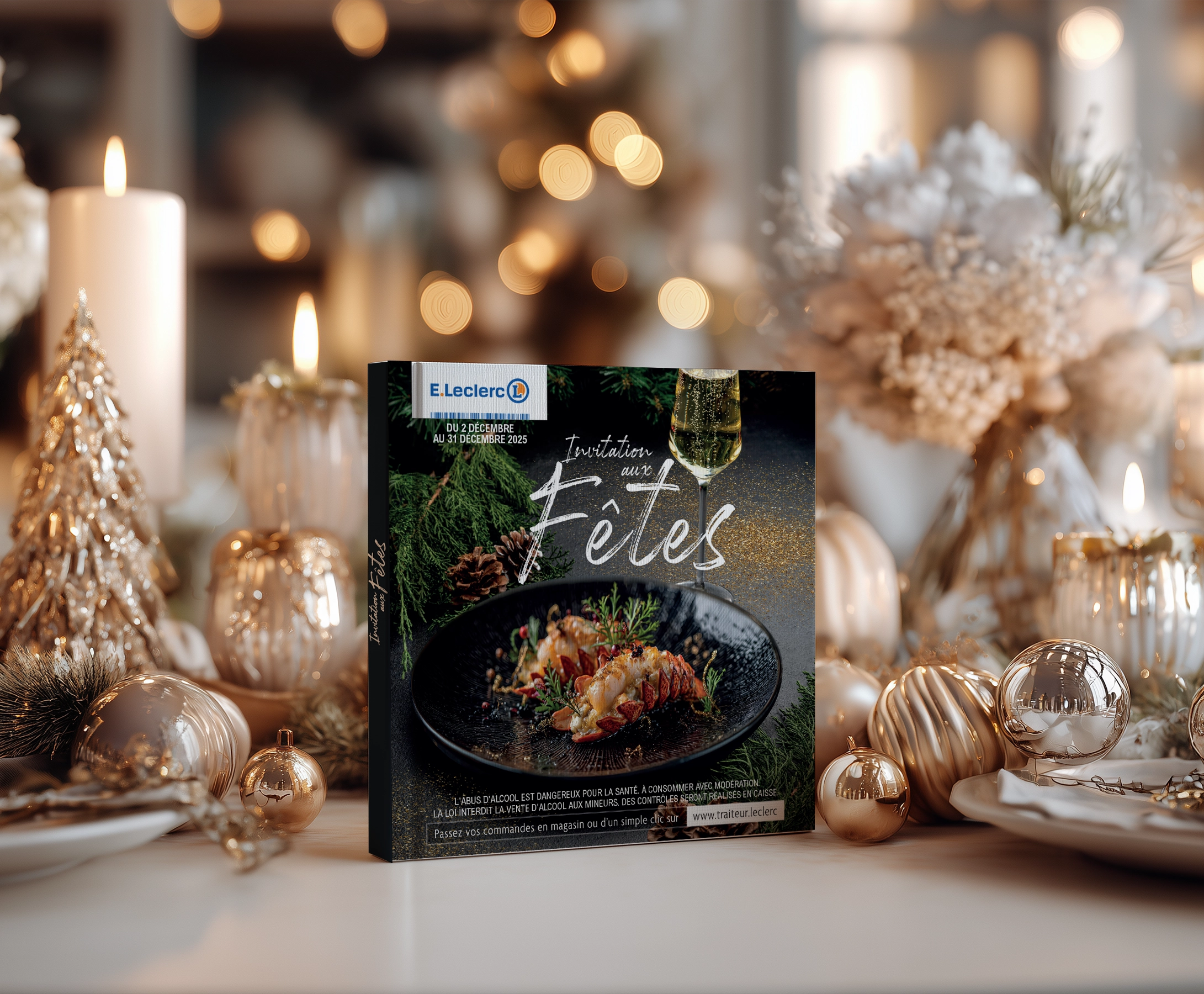 Image d'un catalogue sur une table de fête de fin d'année