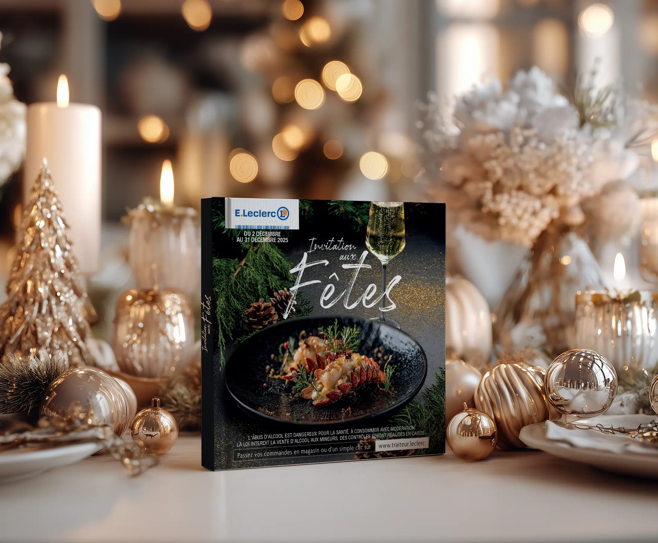 Image d'un catalogue sur une table de fête de fin d'année