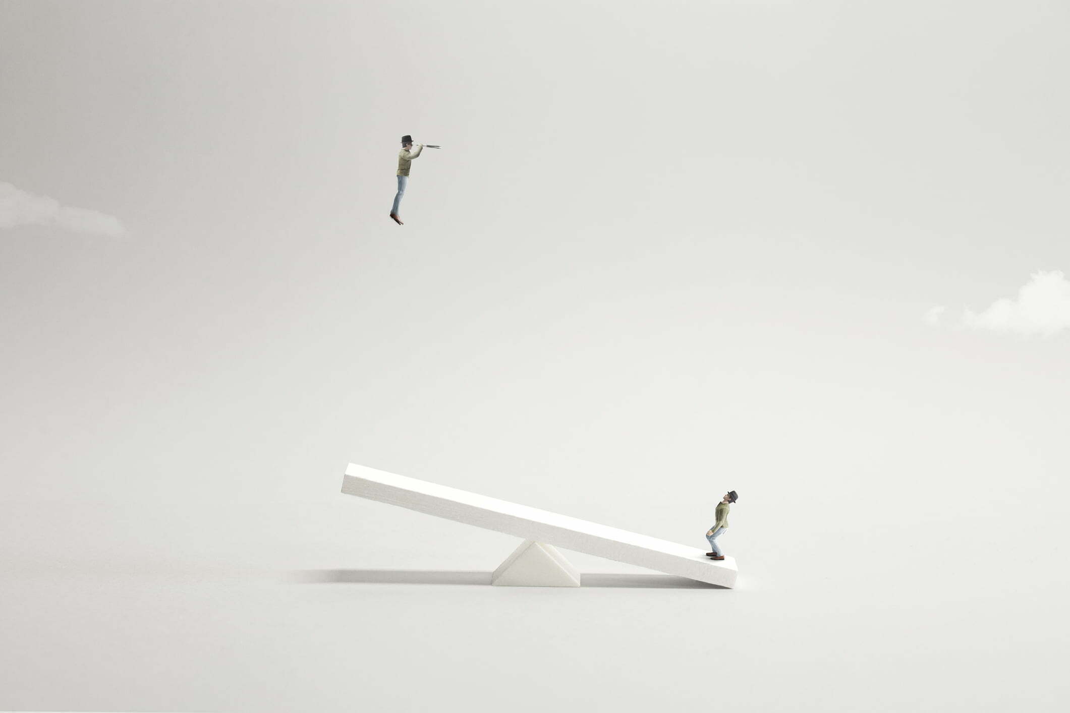 A picture of two people in a stupor.