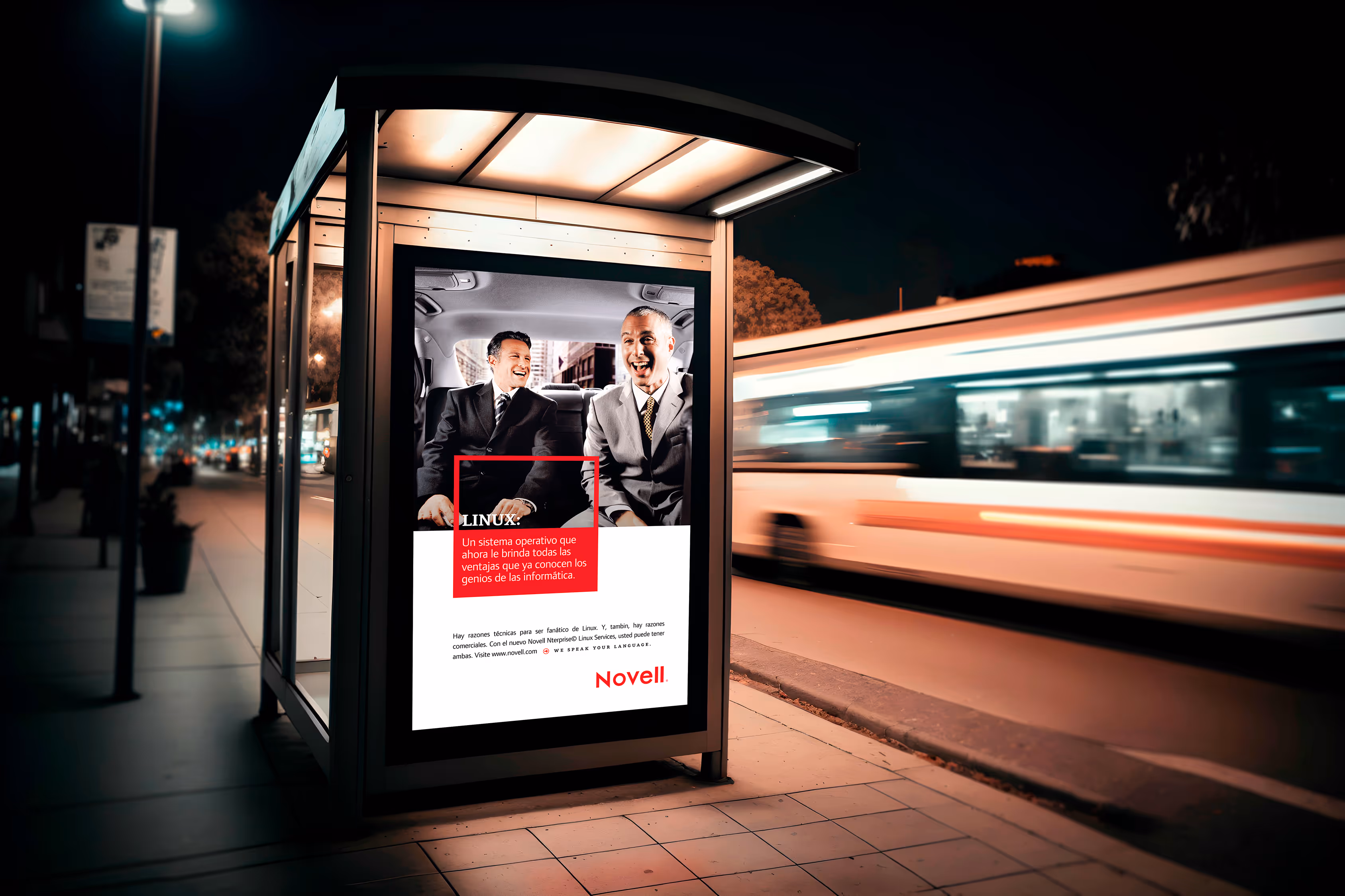 Novell bus shelter poster.