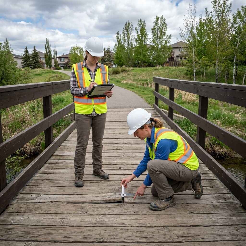 Crack measurement and condition documentation.