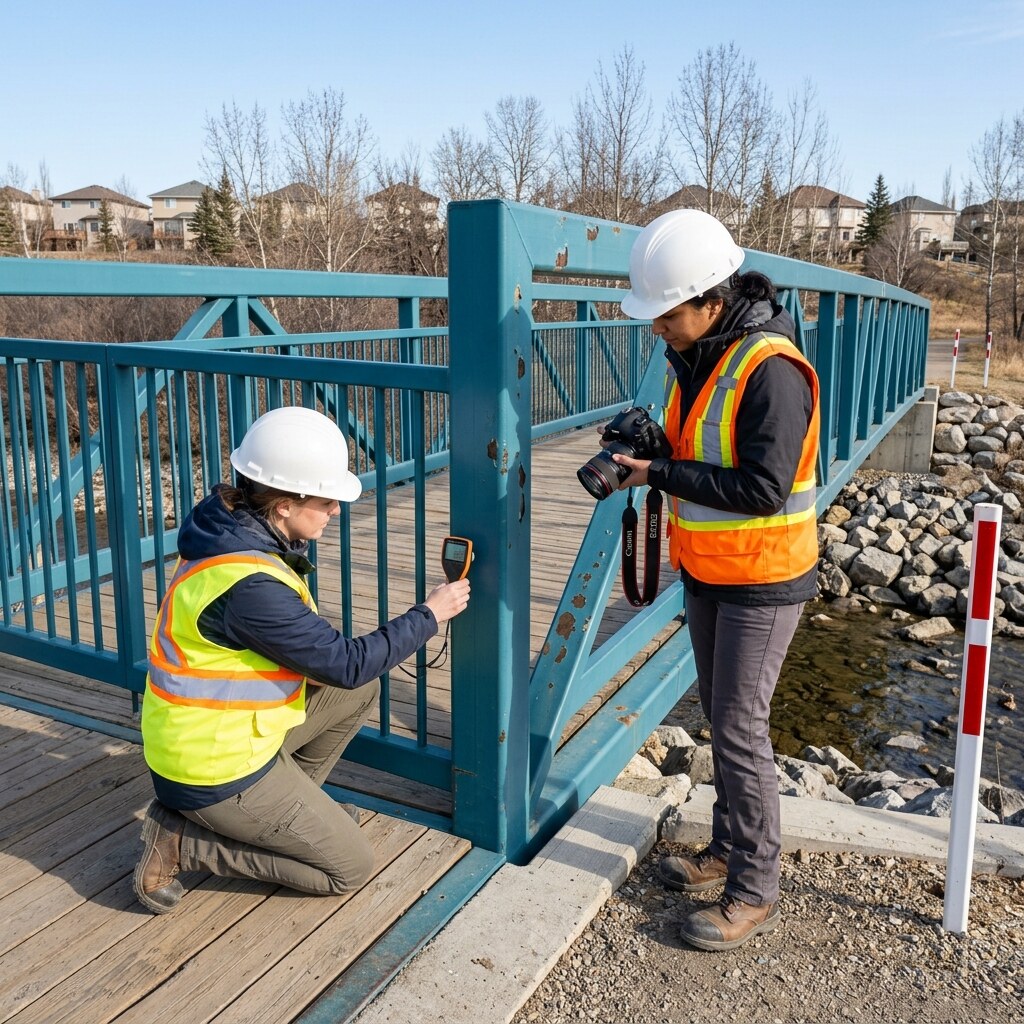 Steel member inspection and condition documentation.