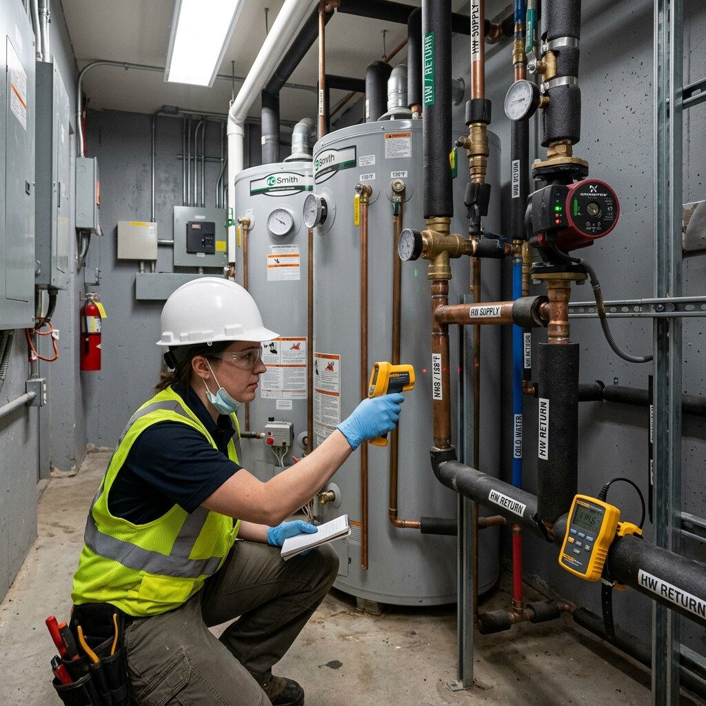 Plumbing system review for piping, fixtures, and service life.