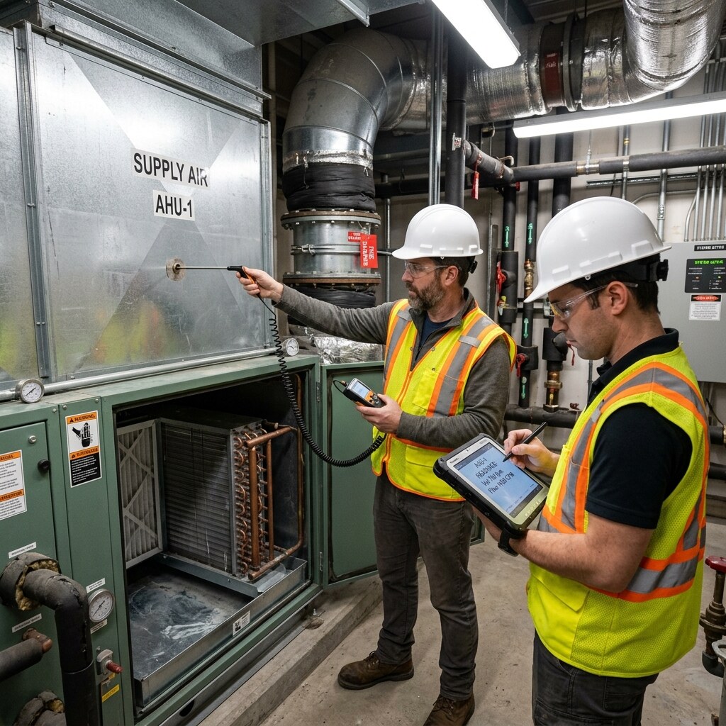 Mechanical system review for age, access, and condition.