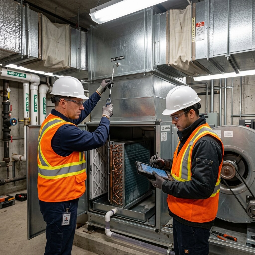 Mechanical system review for age, access, and condition.
