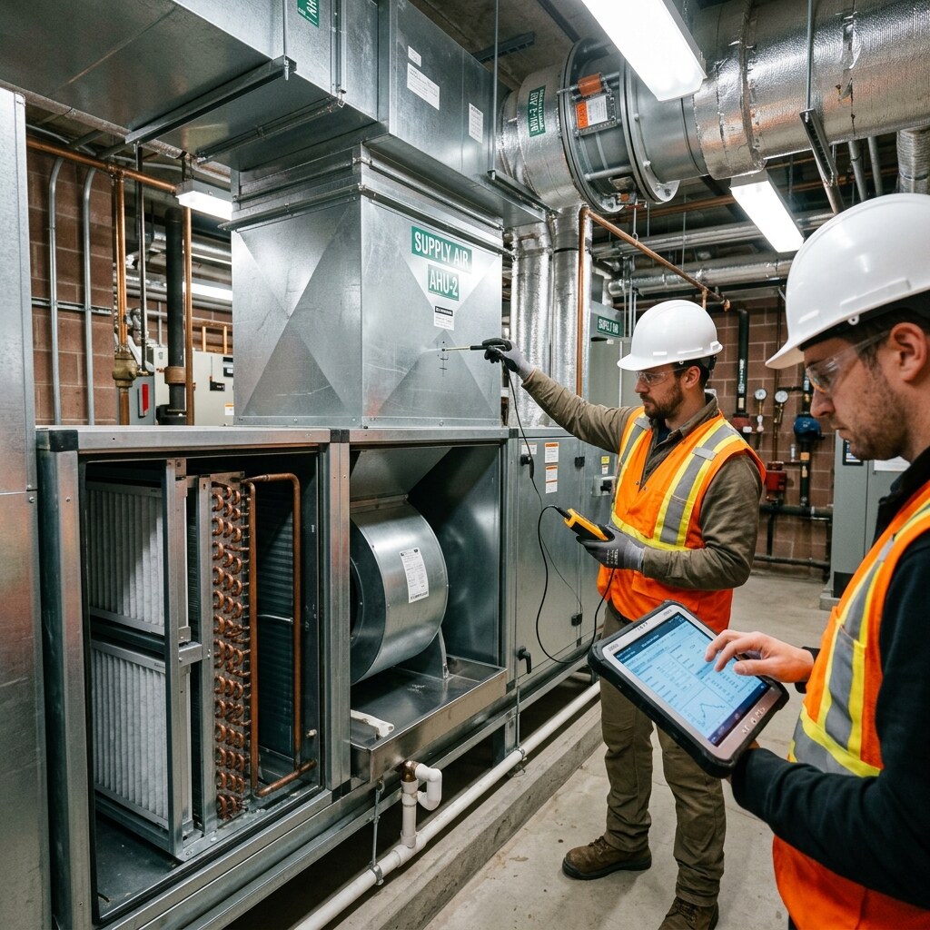 Mechanical system review for age, access, and condition.