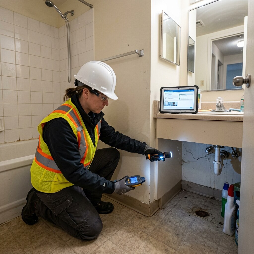 Interior finishes review for wear, damage, and service life.