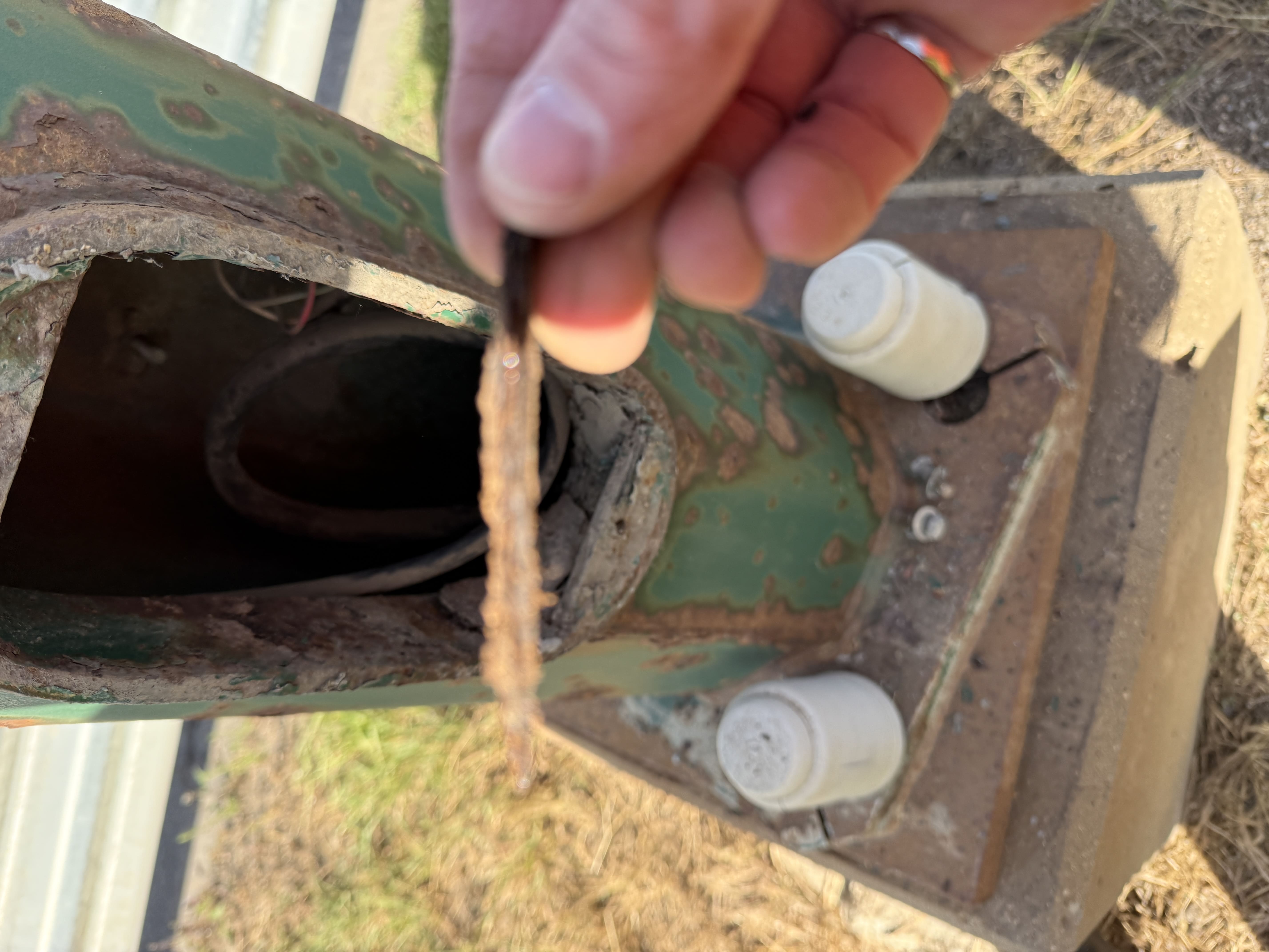 Handhole interior check for corrosion and wall loss.