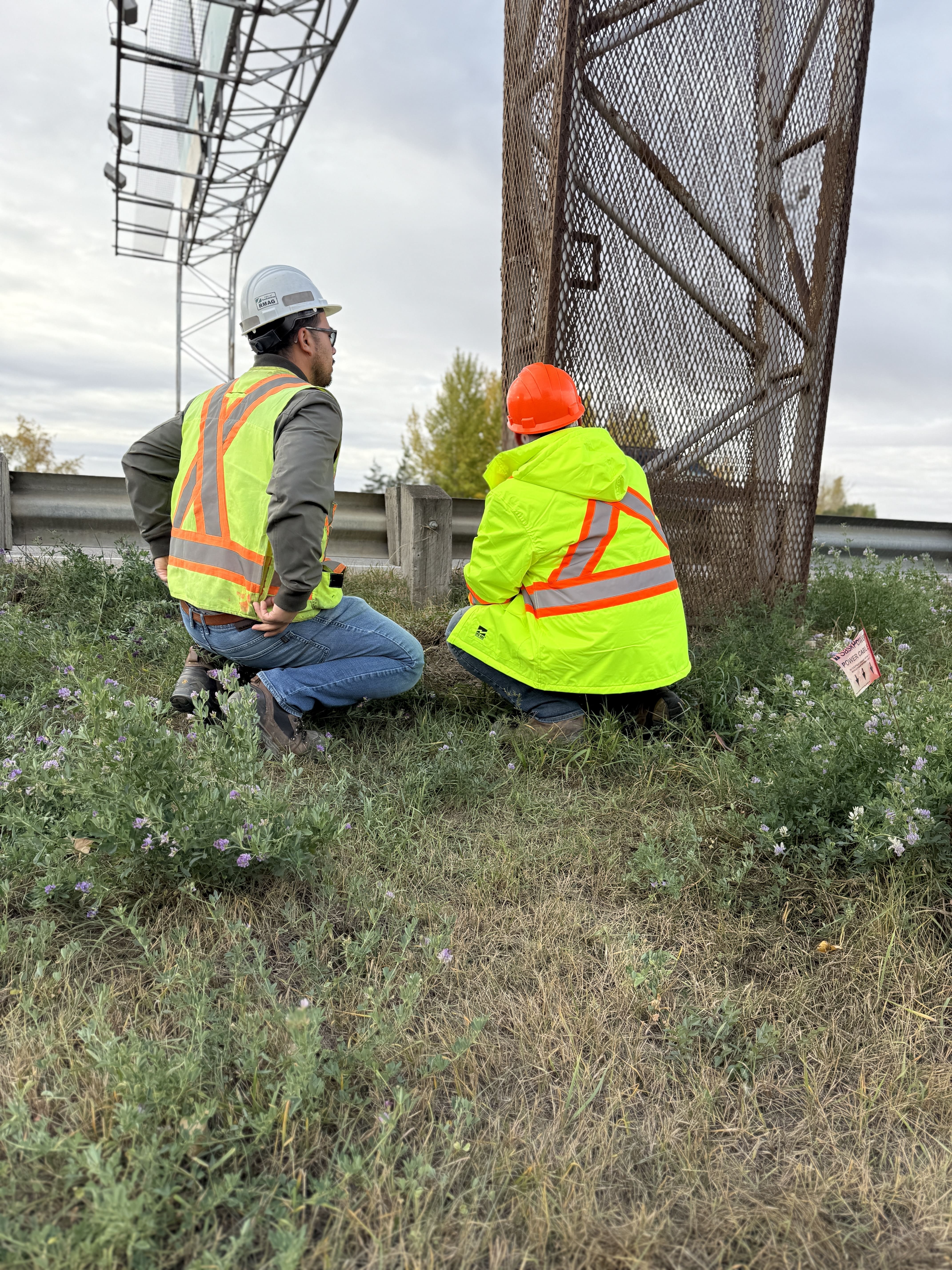 Truss support base assessment for corrosion and anchorage.