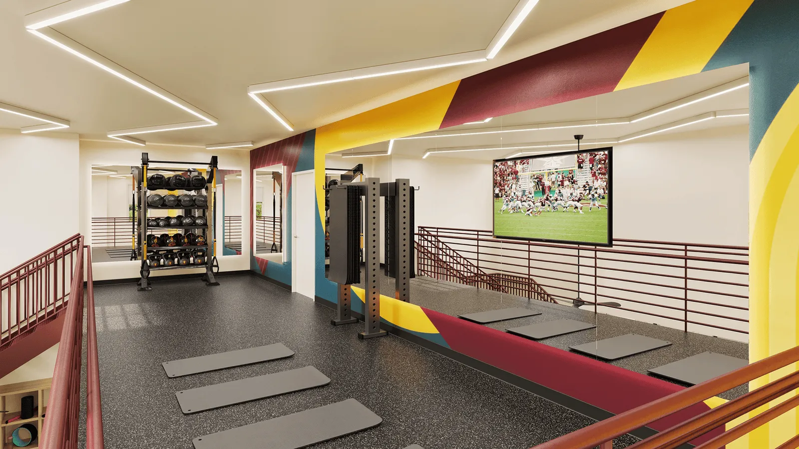 Top floor of fitness center