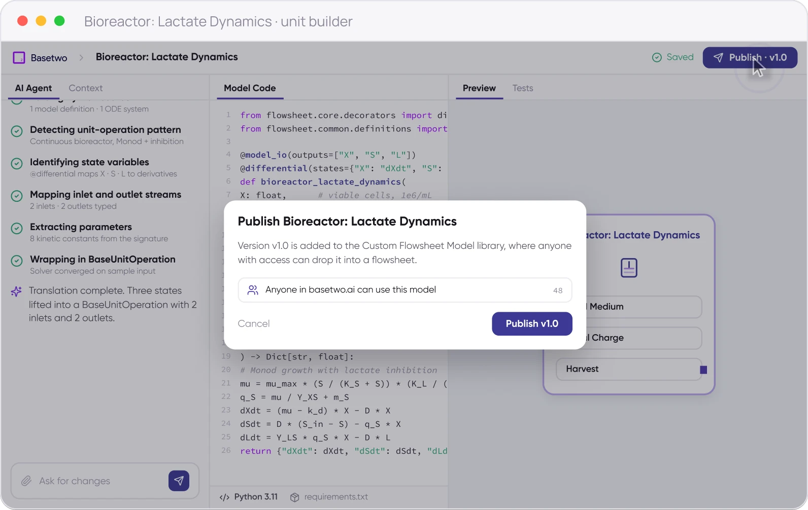 Custom unit builder importing an existing model as a reusable block