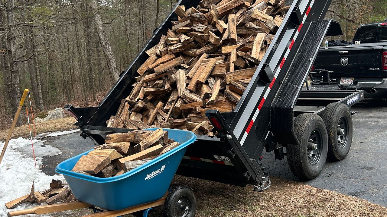 Firewood delivery by Winter Harbor Snow