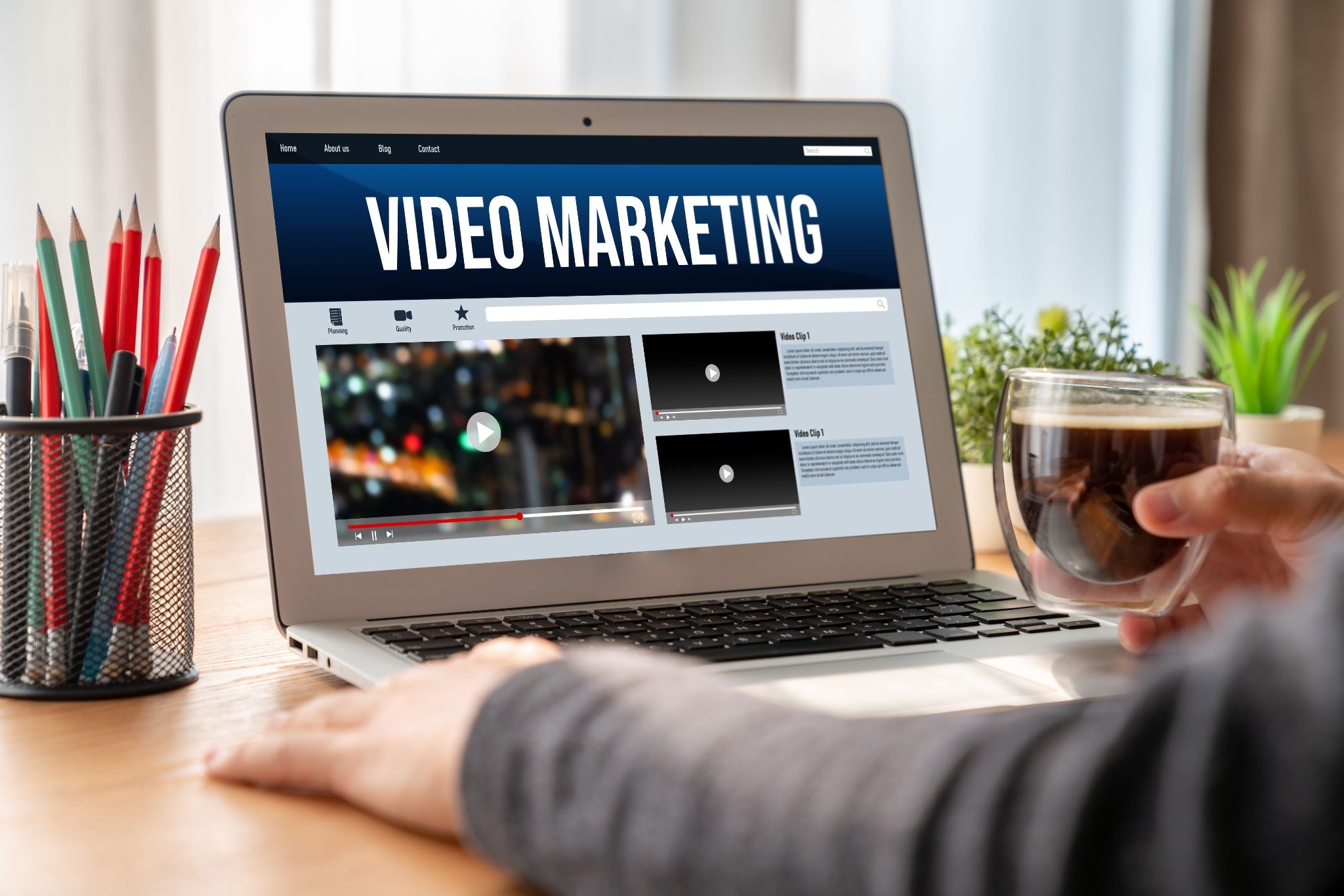 video marketing exposed on a laptop