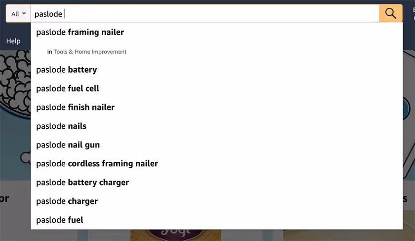 Amazon search bar