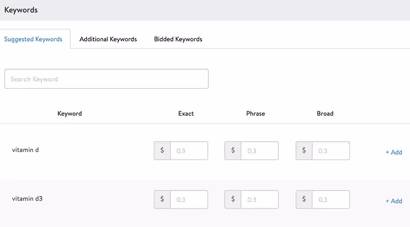 Amazon keywords
