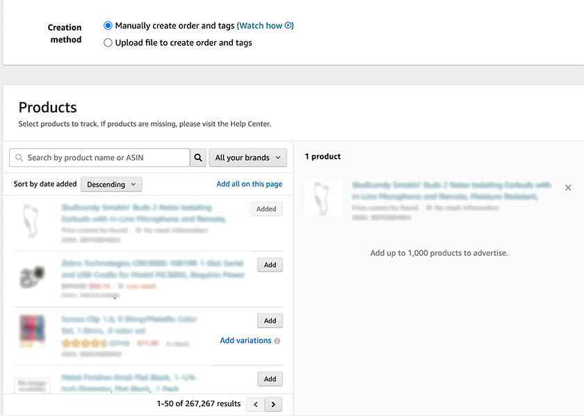 create product tags