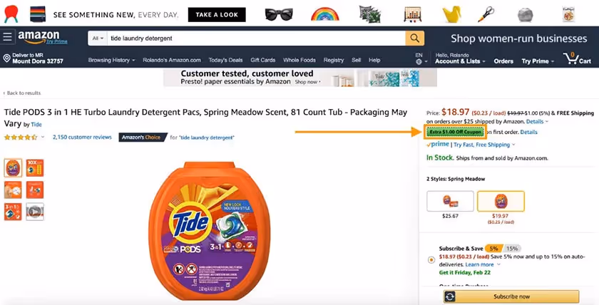 Amazon coupon