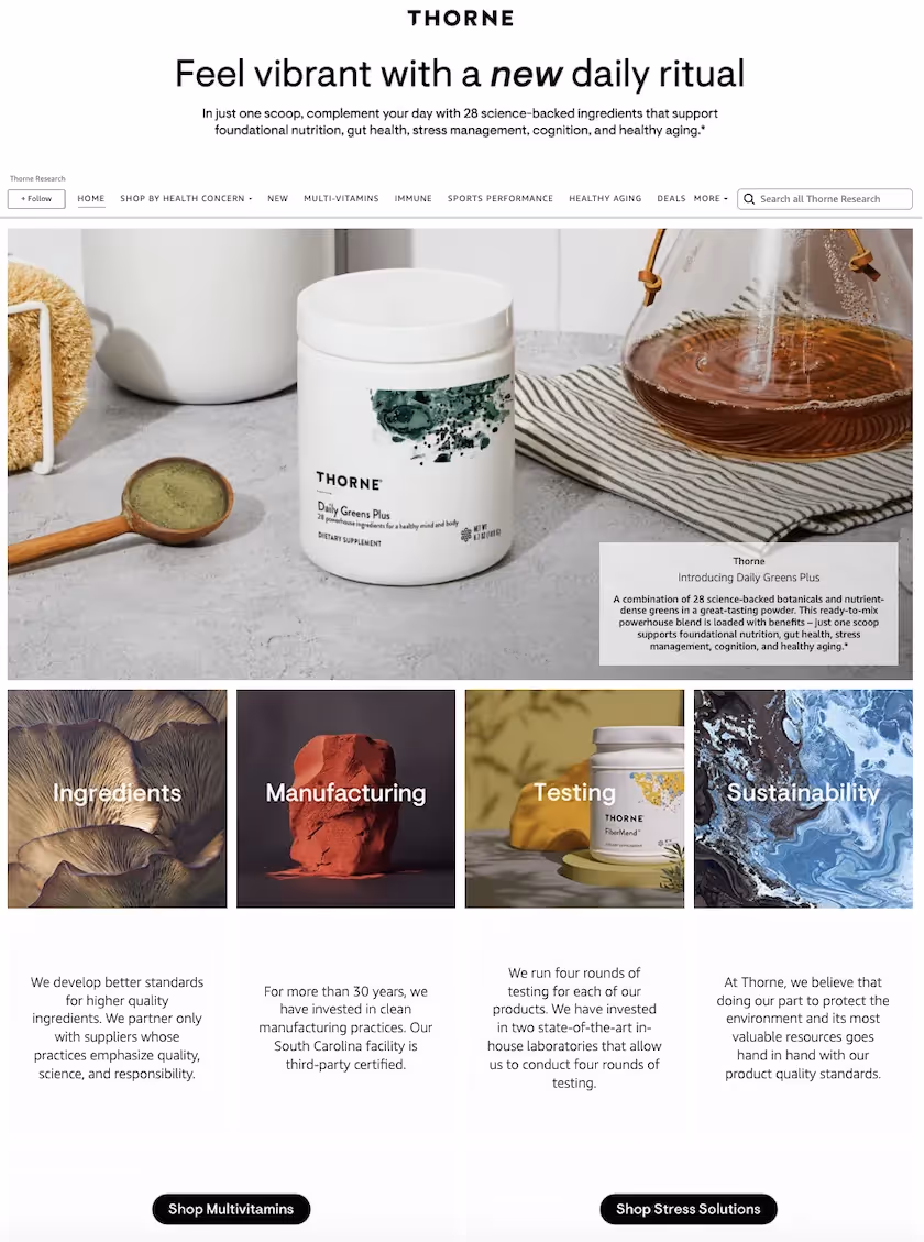 thorne amazon storefront