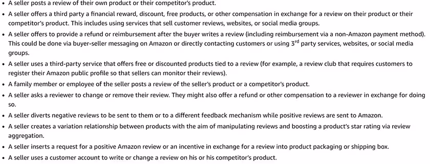 Amazon Review Policies