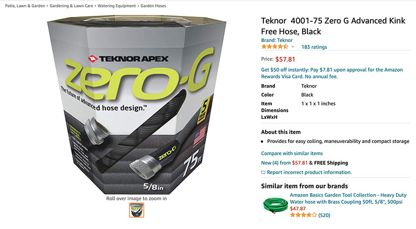 water hose vauge amazon description