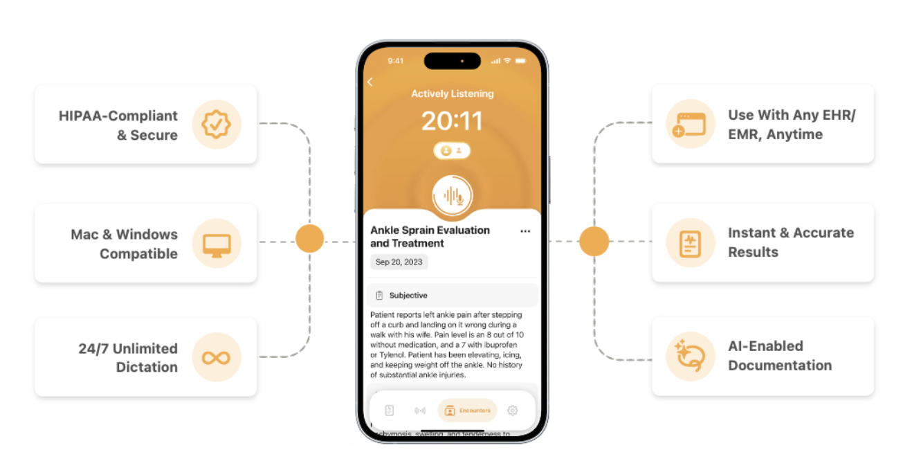 iphone-screenshot showing Mobius Conveyor AI app with features highlighted