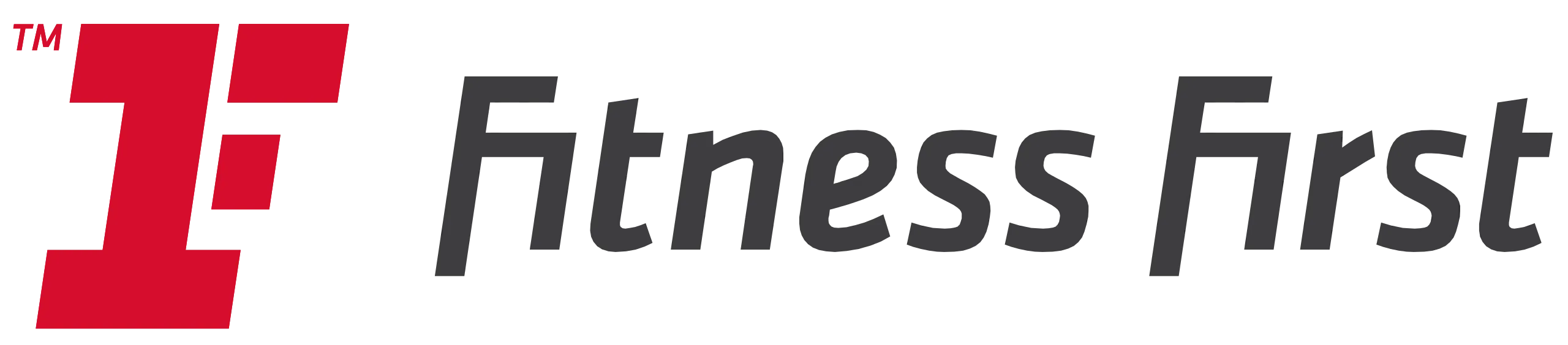 Fitness First Logo in Rot und Grau mit Trademark-Symbol