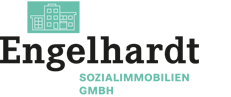 Engelhardt Immobilien modernes Logo mit Gebäude-Umriss und Schriftzug.