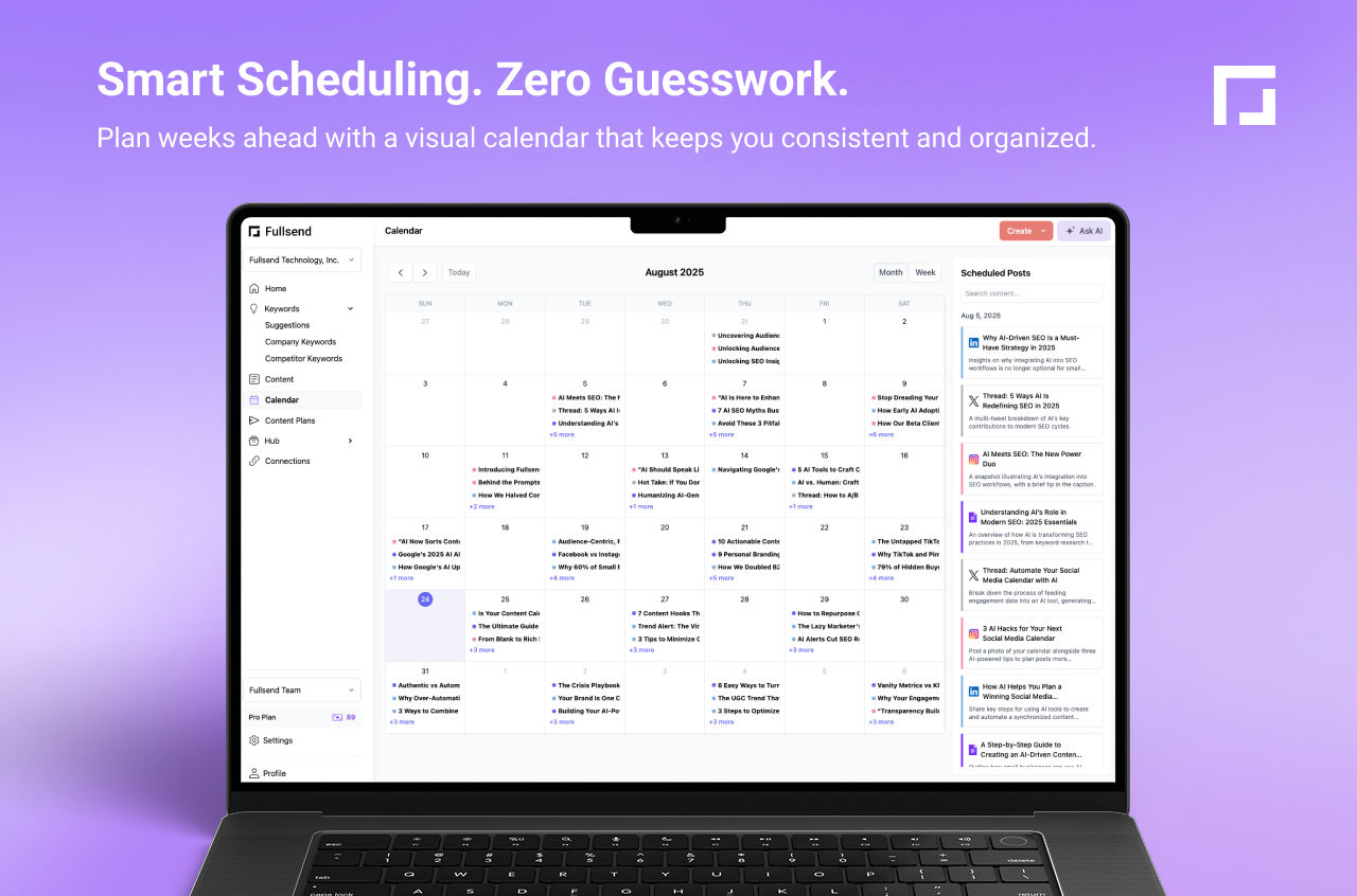 3. Fullsend Content Calendar