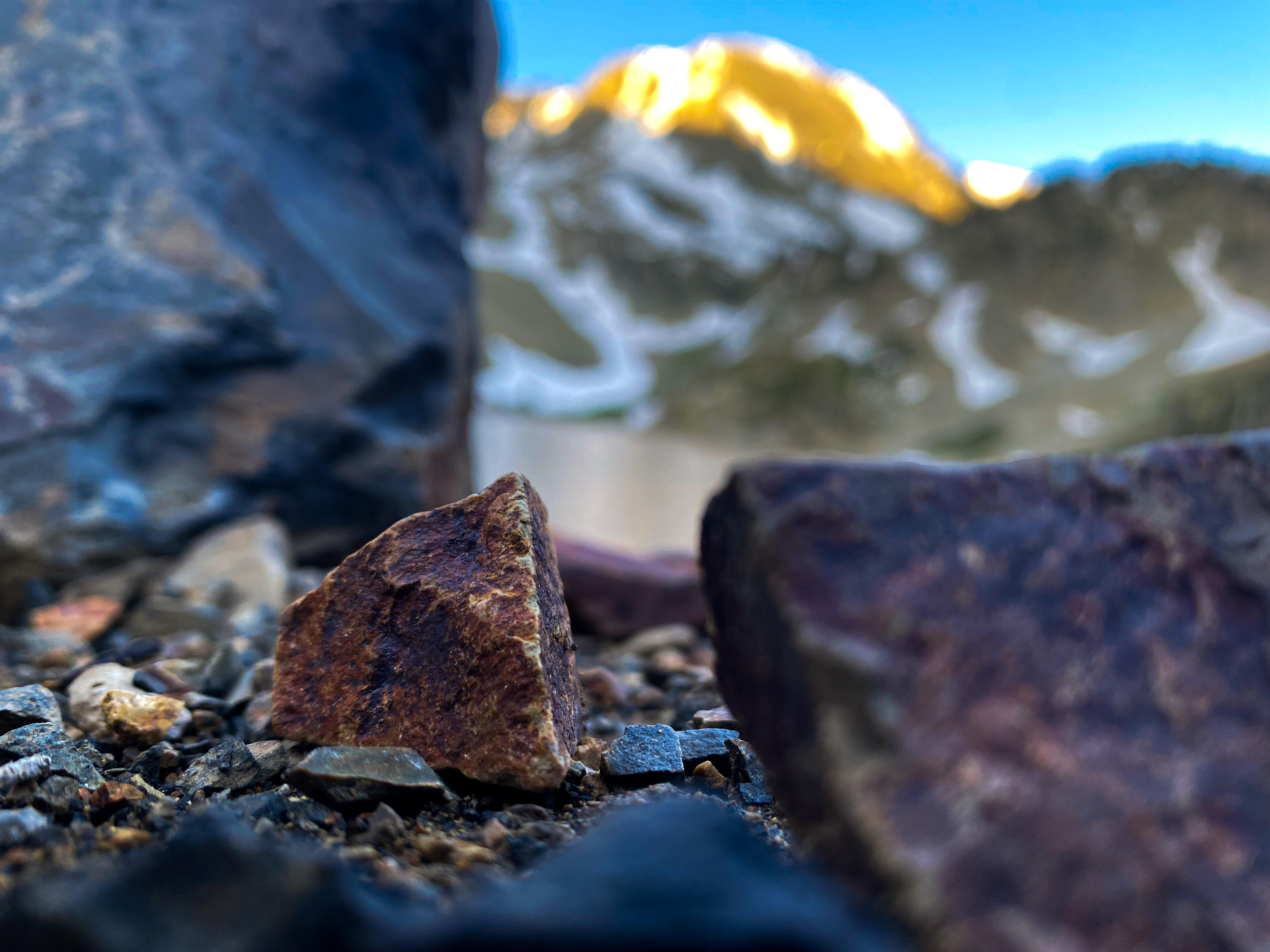 A random yet very colorful rock fitting its tiny role of adding to the overall beauty of the alpine