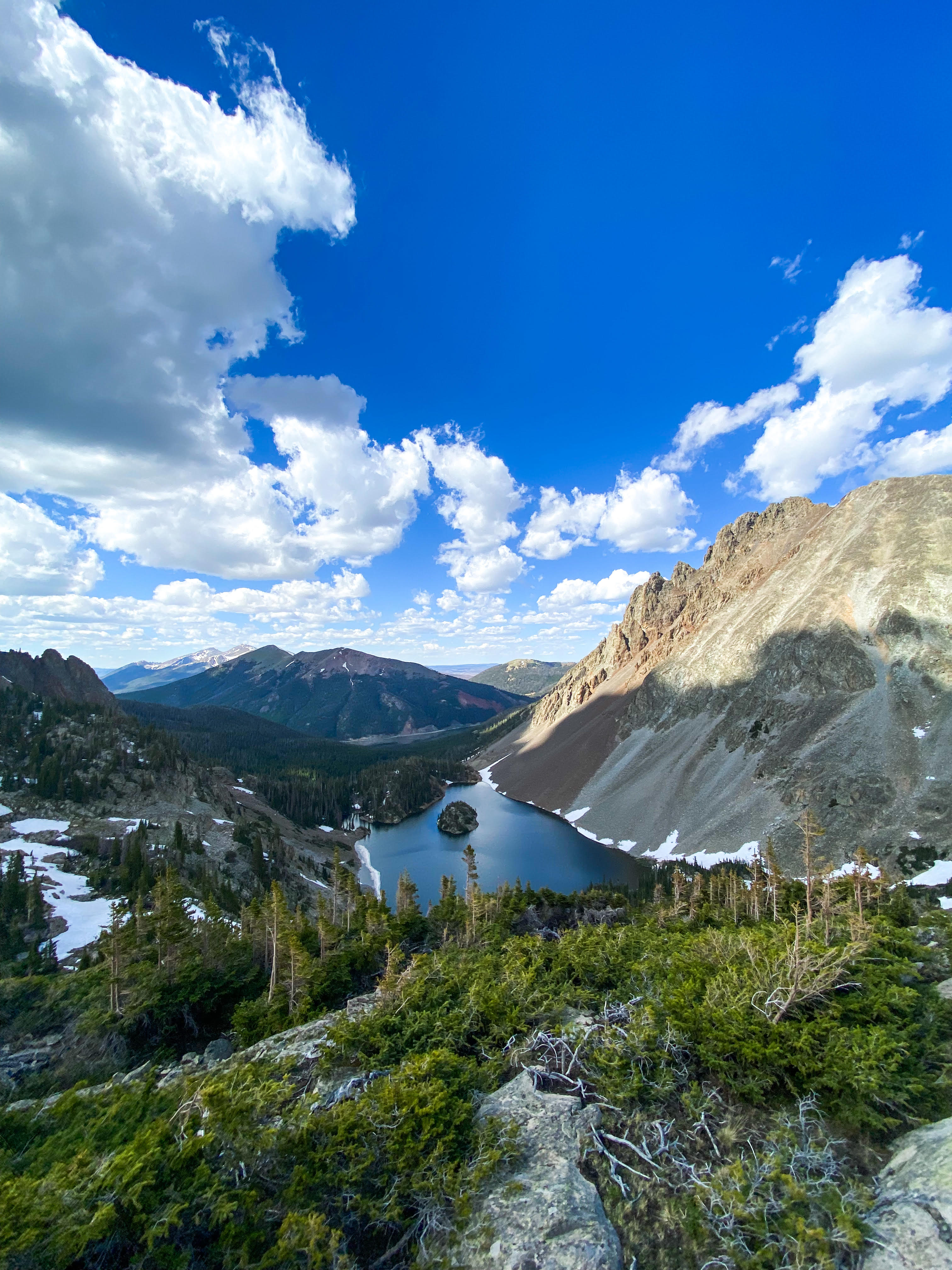 A look from the mystical Upper Agnes gazing upon the lower lake and all its glory.