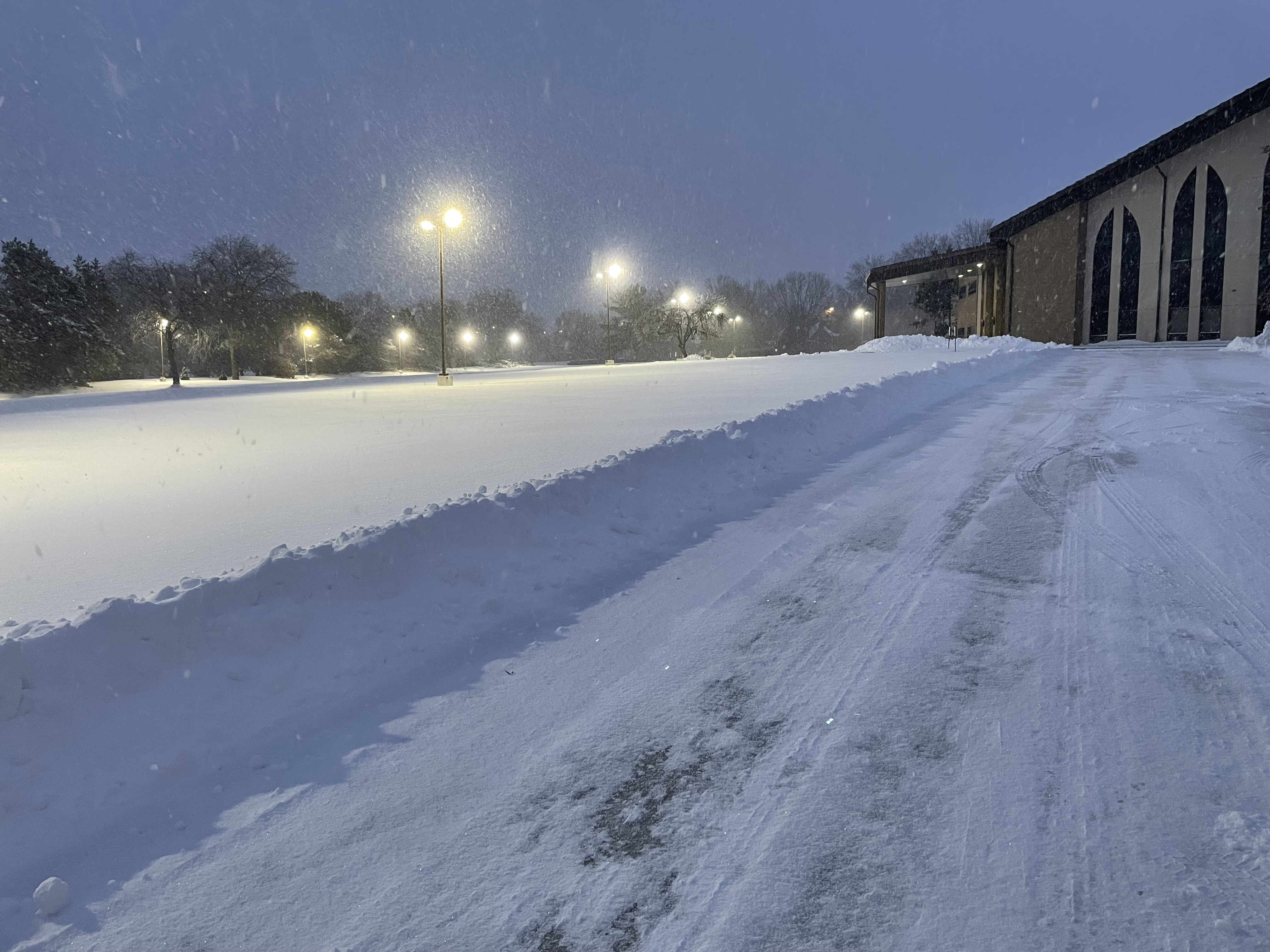 Image of plowed snow at facility