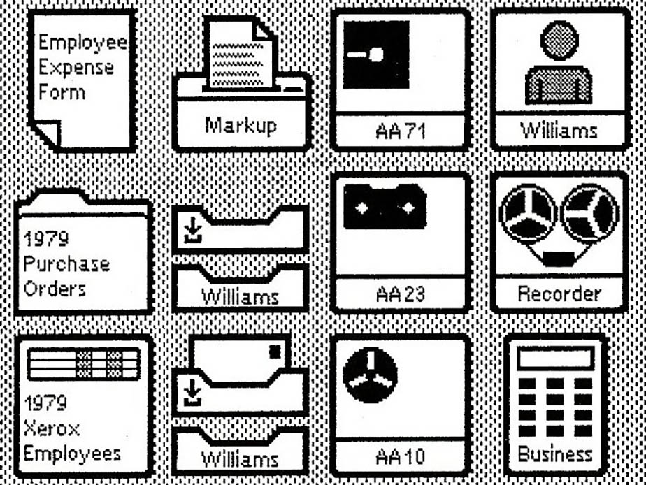 Image of the traditional GUI developed by Xerox Parc in the