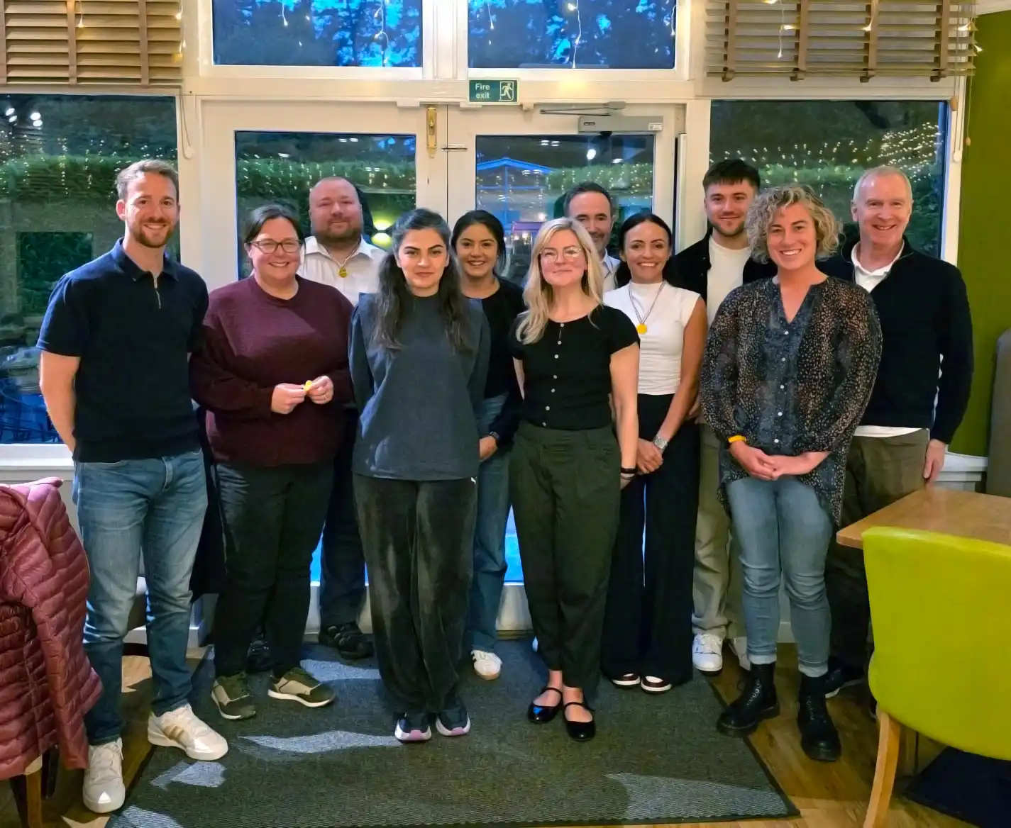 Arnlea team members and guests enjoying a quiz night at Kippie Lodge Sports & Leisure Club in Aberdeen.