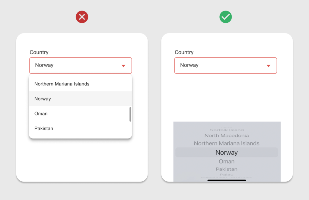 Form Design - Use mobile native controls
