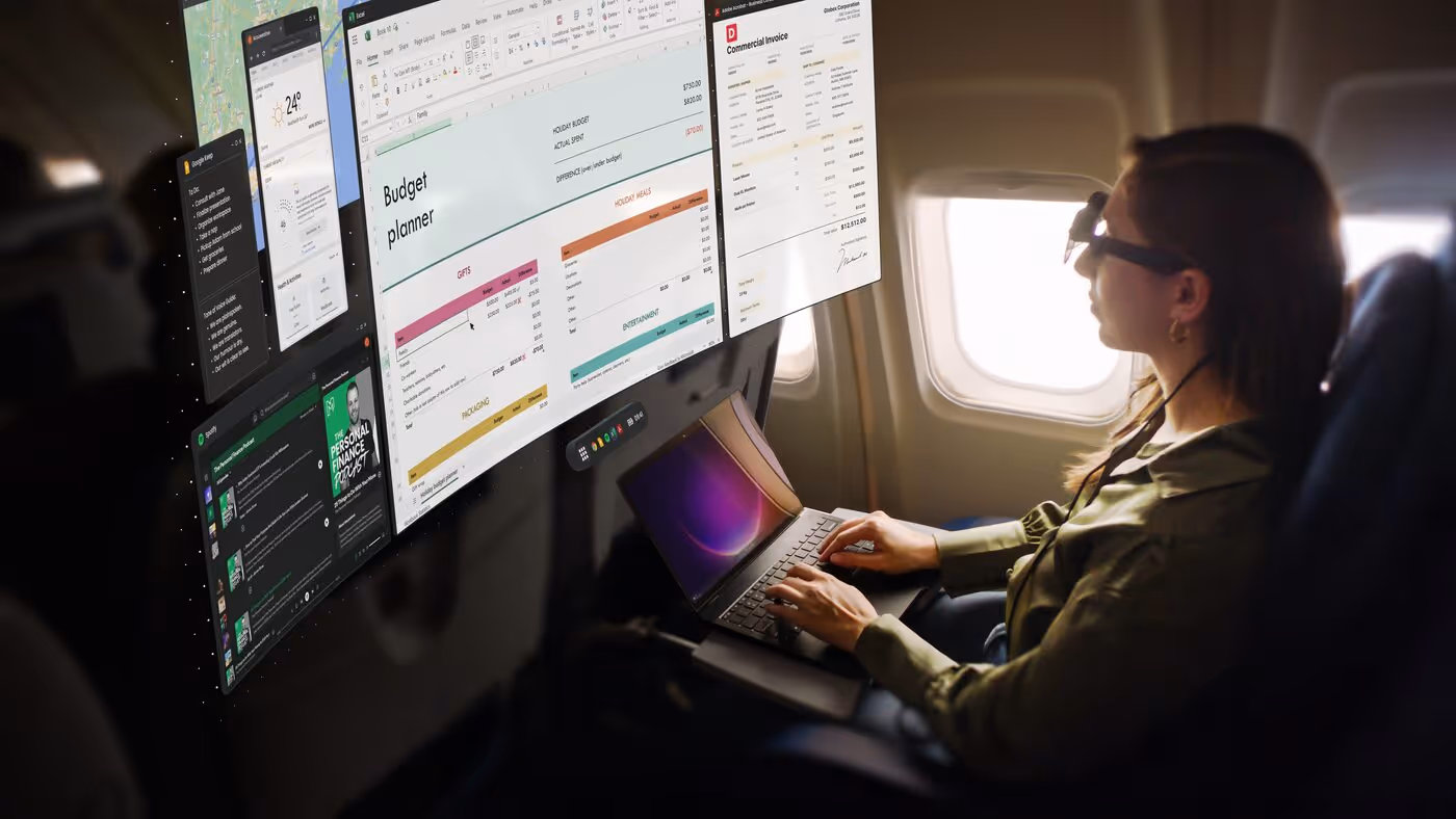 Spacetop user working as part of a modern business team
