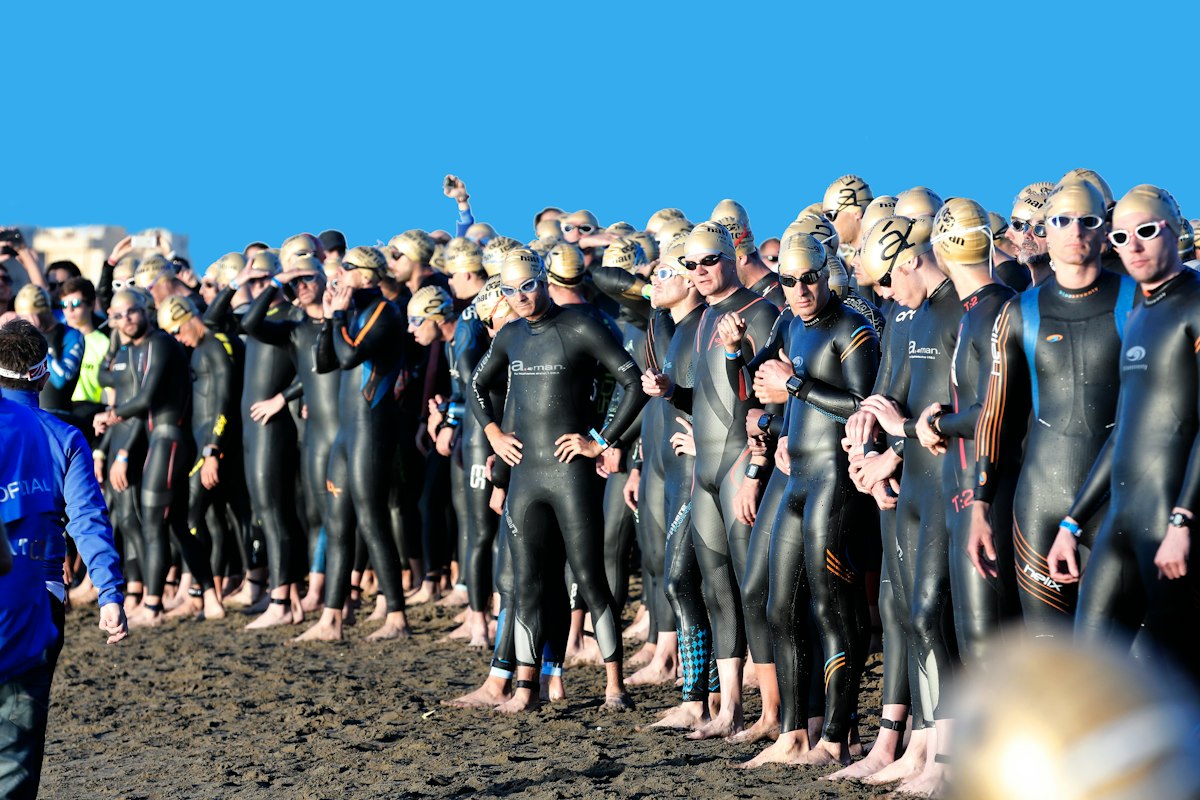 Athlet beim Zieleinlauf