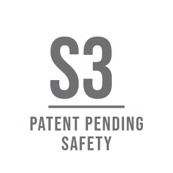 Logo de sécurité S3 (brevet en instance) en typographie grise en gras