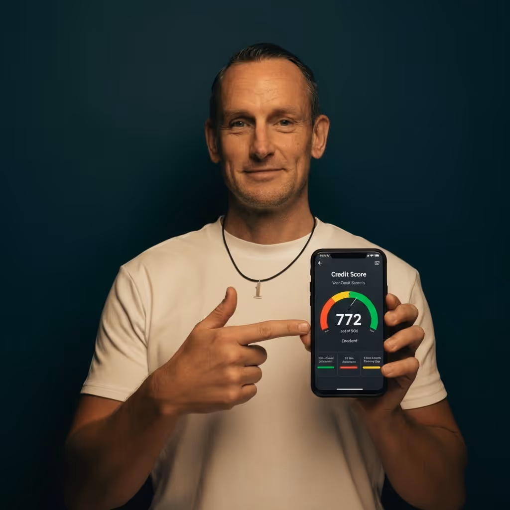 Dennis Rehm von Unendlich Frei mit einem Smartphone in der Hand, welches sinnbildlich eine Performance-Grafik zeigt.