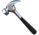 A silver and black hammer with a curved claw on a transparent background