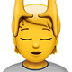 Person receiving a head massage emoji, eyes closed, relaxed expression, yellow skin tone.