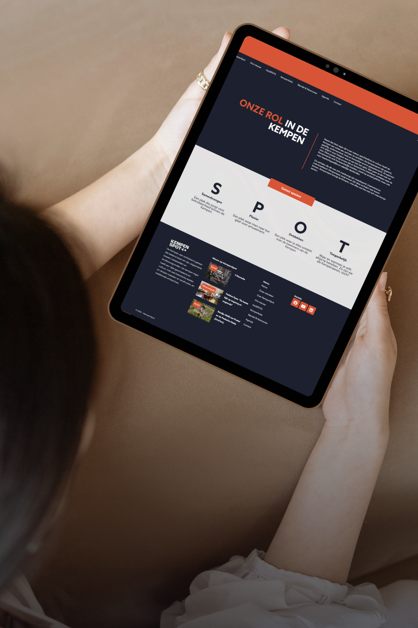 Website op tablet